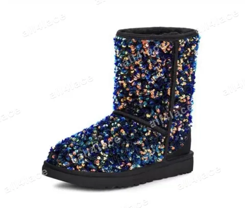 Sequin Fabric — Snow Boot Application