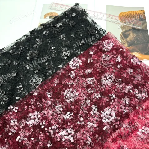 Mesh Yarn Sequin Embroidery A3