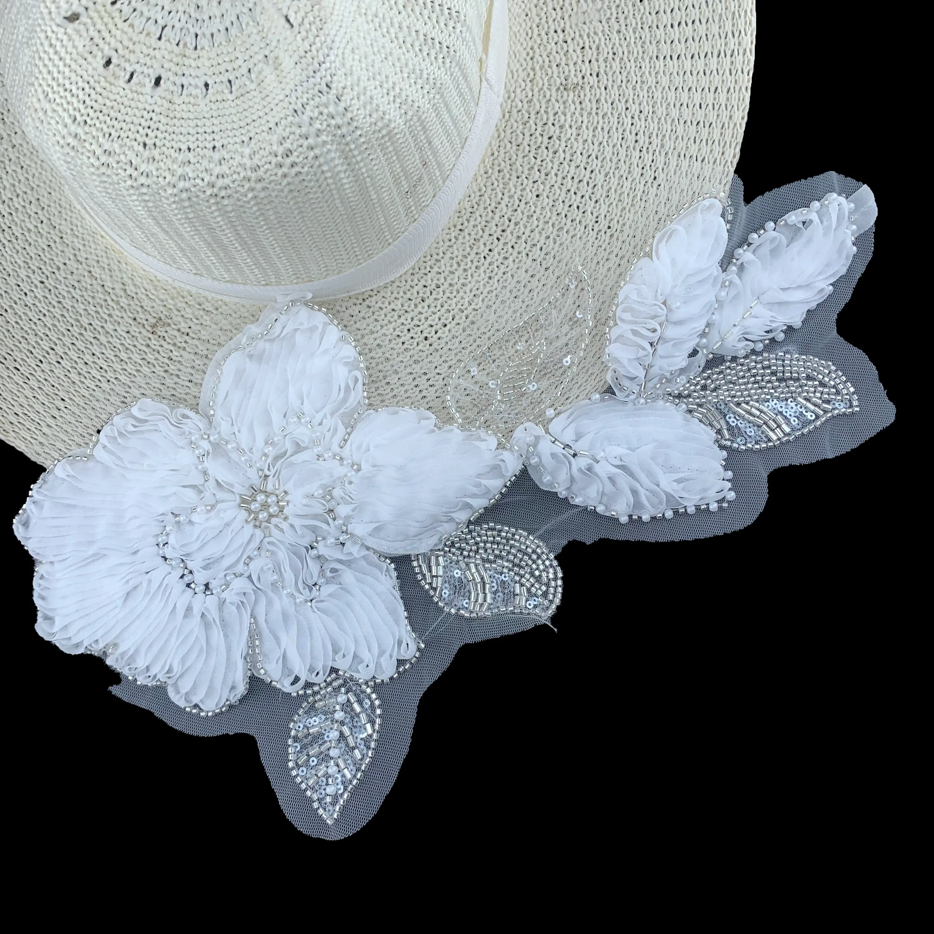 3D Bead Flower Leaf Branch