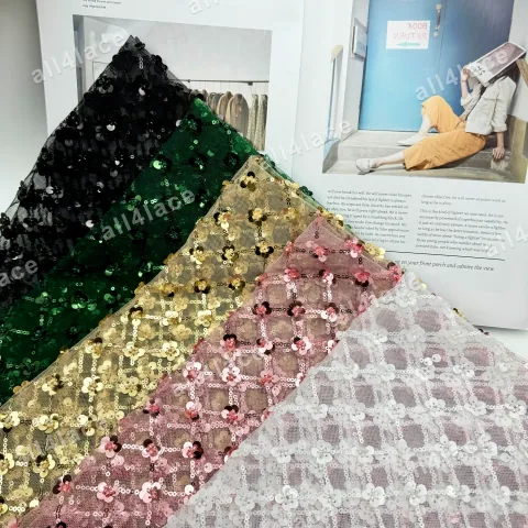 Sequin & Tube Bead 3D Camellia A33