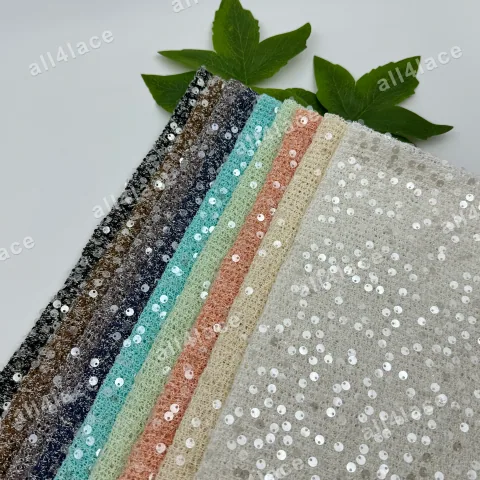 5mm Clear Sequin Polyester Mesh
