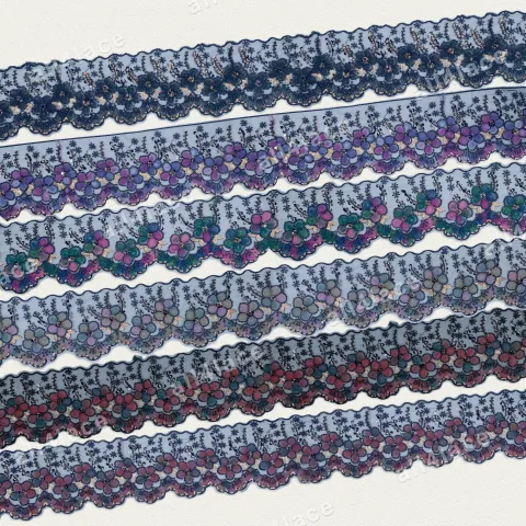 Wide Floral Colorful Trim Collection