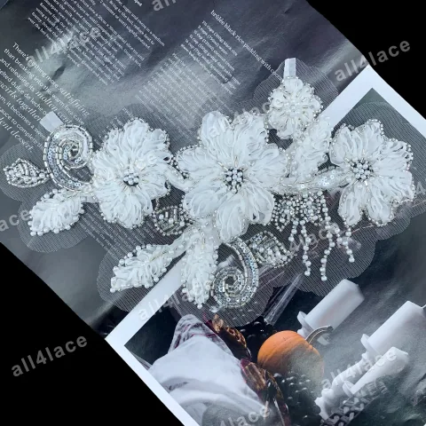 3D Bead Flower Tassel Cluster