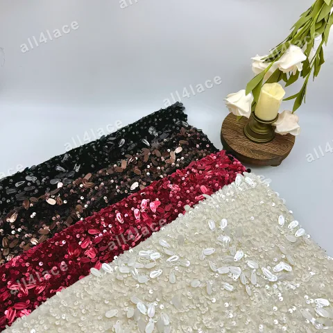 Large Melon Seed Textured Sequin Embroidery