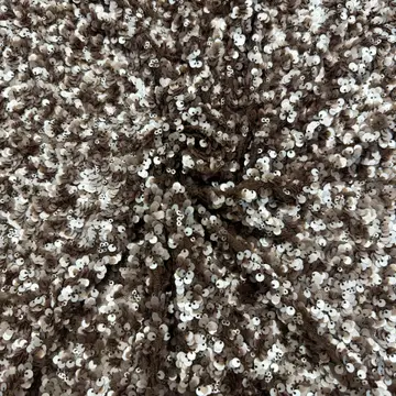 Black and Silver Mixed Disc Sequin Fabric — Photographed colour sample; ask which shades are currently available