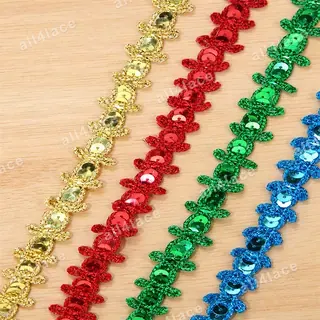 Bright multicolour loop flowers decorative trim
