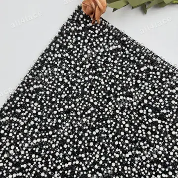 Round Bead Grid Mesh Fabric