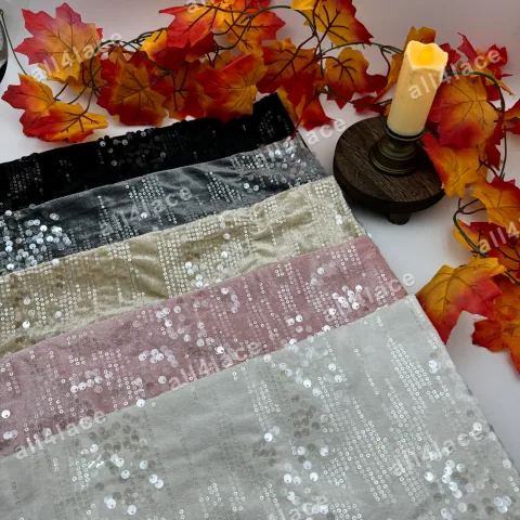 Lightning Pattern Sequin Embroidery