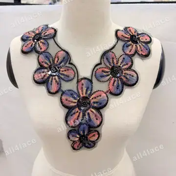 Colourful Floral Neckline Panel