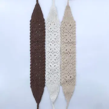 Crochet-Style Openwork Decorative Tie — Colour swatches photographed together