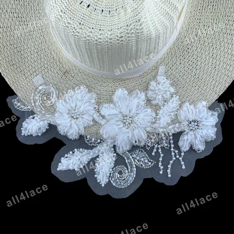 3D Bead Flower Leaf Cascade
