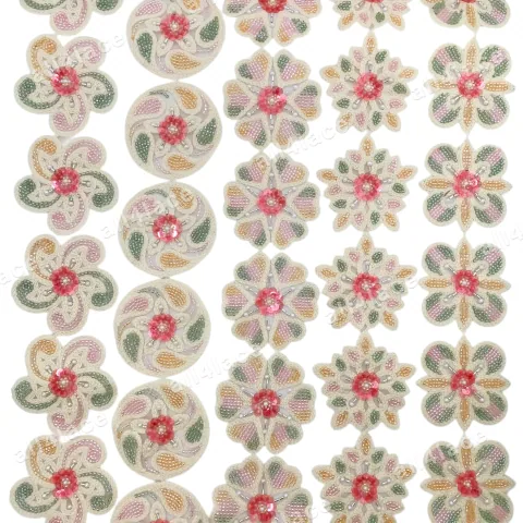 Mixed Towel Sequin Swirl Star Floral Strip Warm