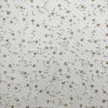 Diamond Mesh with Scattered Bead Detail — Photographed colour sample; ask which shades are currently available