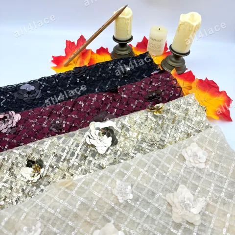 3D Flower Sequin Embroidery