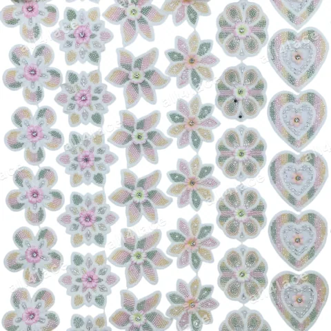 Mixed Towel Sequin Floral Heart Scattered Display