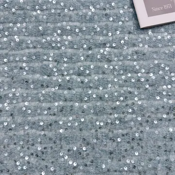 Fine Disc Sequin Textured Fabric — Photographed colour sample; ask which shades are currently available