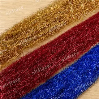 Gold Red and Blue Textured Fringe Band