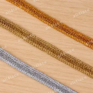 Gold and silver dense loops decorative trim