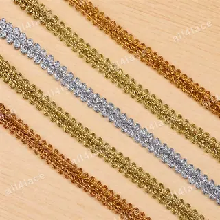 Gold and Silver Four-Loop Metallic Braid