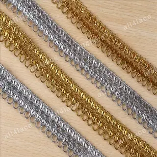 Gold and Silver Loop Drop Metallic Trim