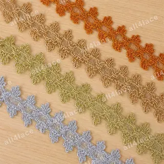 Gold and silver metallic flowers decorative trim