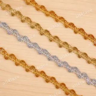 Gold and silver slender waves decorative trim