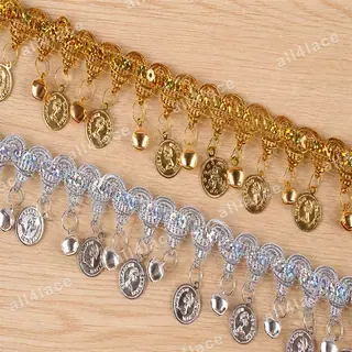 Gold and silver teardrop pendants hanging trim