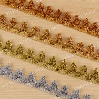 Gold and silver three-flower clusters decorative trim