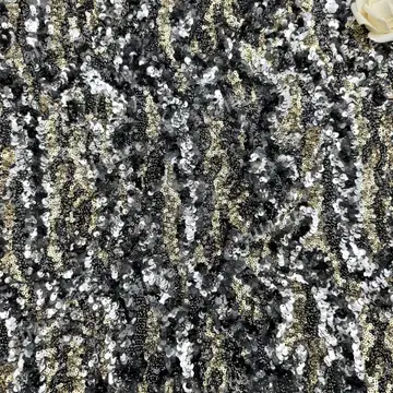 Iridescent Coral-Pattern Sequin Fabric