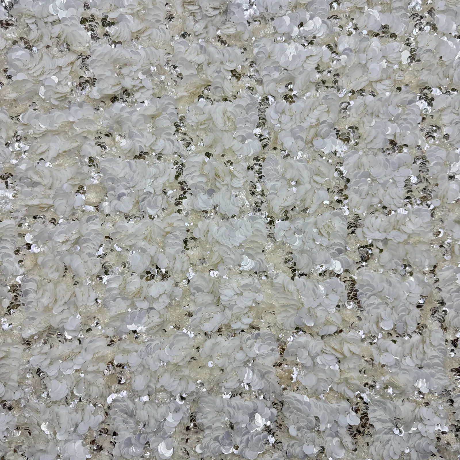 Ivory Layered Sequin Fabric
