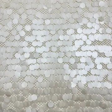 Tissu ivoire à sequins ronds sur résille ajourée — Autre vue de la surface de l'échantillon photographié