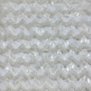 Ivory Wave Sequin Textured Fabric — Overall sample and pattern view