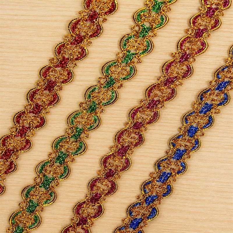 Jewel Colour Figure Eight Braid — Photographed decorative trim sample; verify colour and construction with a physical sample