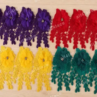 Jewel-Tone Floral Tassel Trim