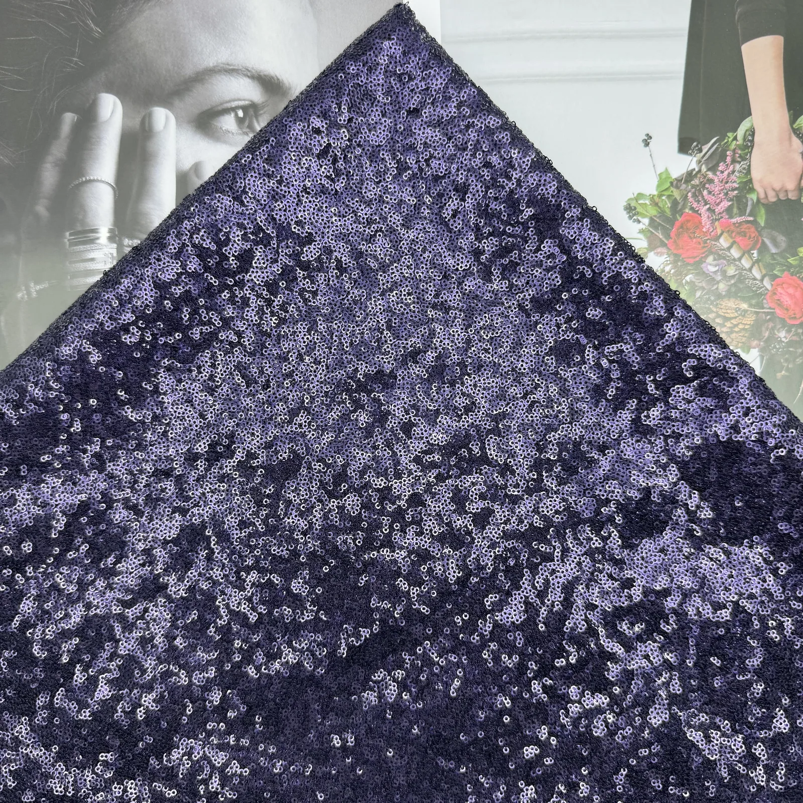 Jewel-Tone Dense Sequin Fabric