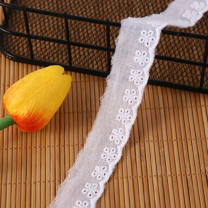 Lavender small flowers lace trim — Photographed decorative trim sample; verify colour and construction with a physical sample