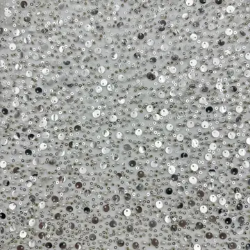Layered Bead and Disc Sequin Fabric — Overall sample and pattern view