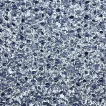Layered Floral Disc Sequin Fabric — Overall sample and pattern view