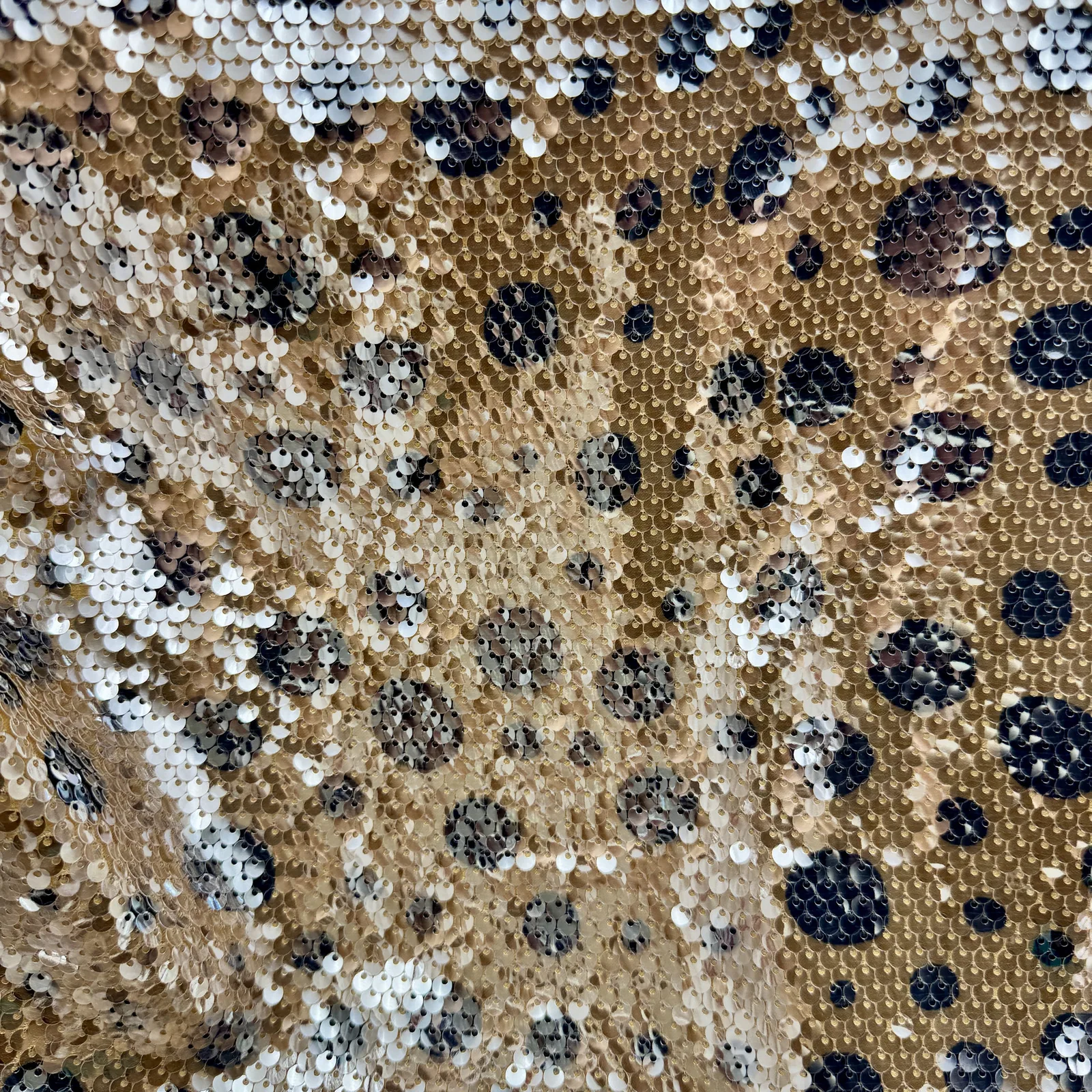 Metallic Leopard Spot Sequin Fabric