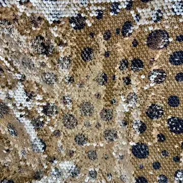 Metallic Leopard Spot Sequin Fabric