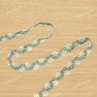 Mint rose lace trim