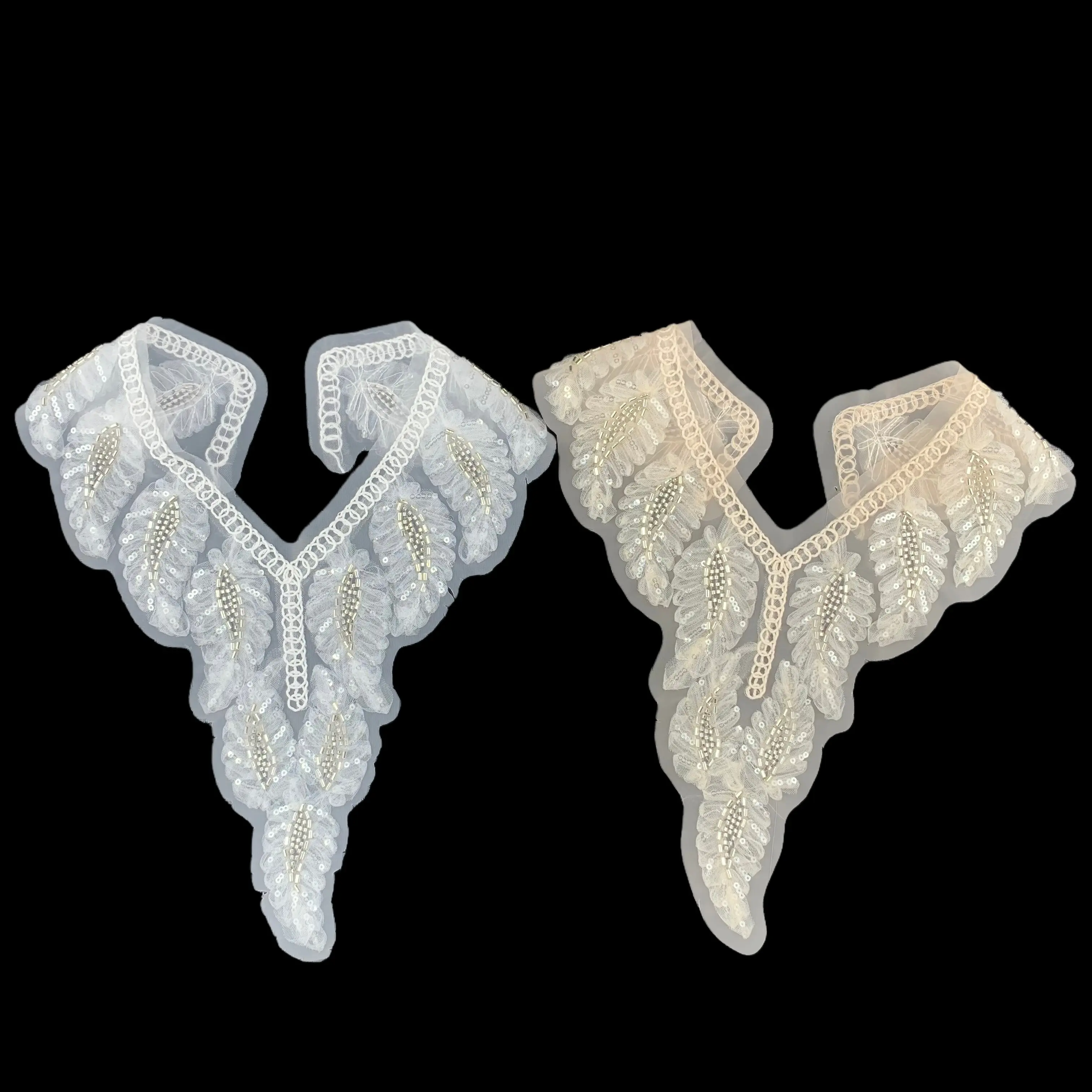 Mixed Media Embroidery Neckline Trim
