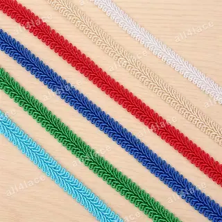 Multicolour braided waves decorative trim