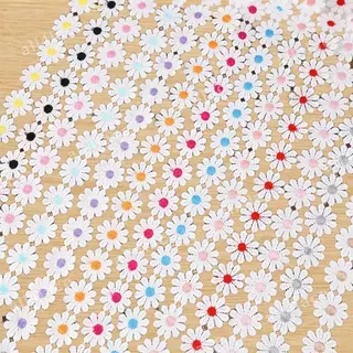 Multicolour daisies floral appliqué