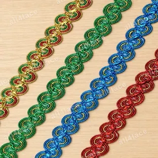 Multicolour Double Ring Metallic Braid