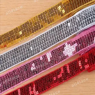 Multicolour five sequin rows decorative trim