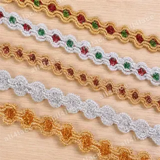 Multicolour Loop Flower Braid Trim