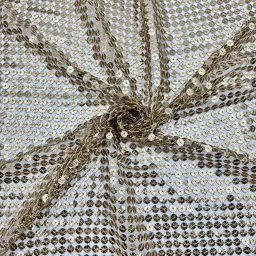 Multicolour Round Sequin Mesh Samples — Photographed colour sample; ask which shades are currently available