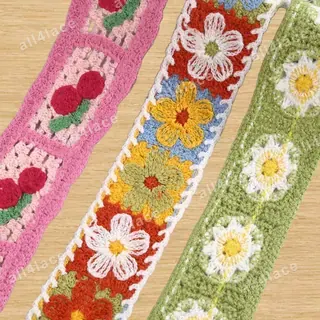 Multicolour strawberry lace trim