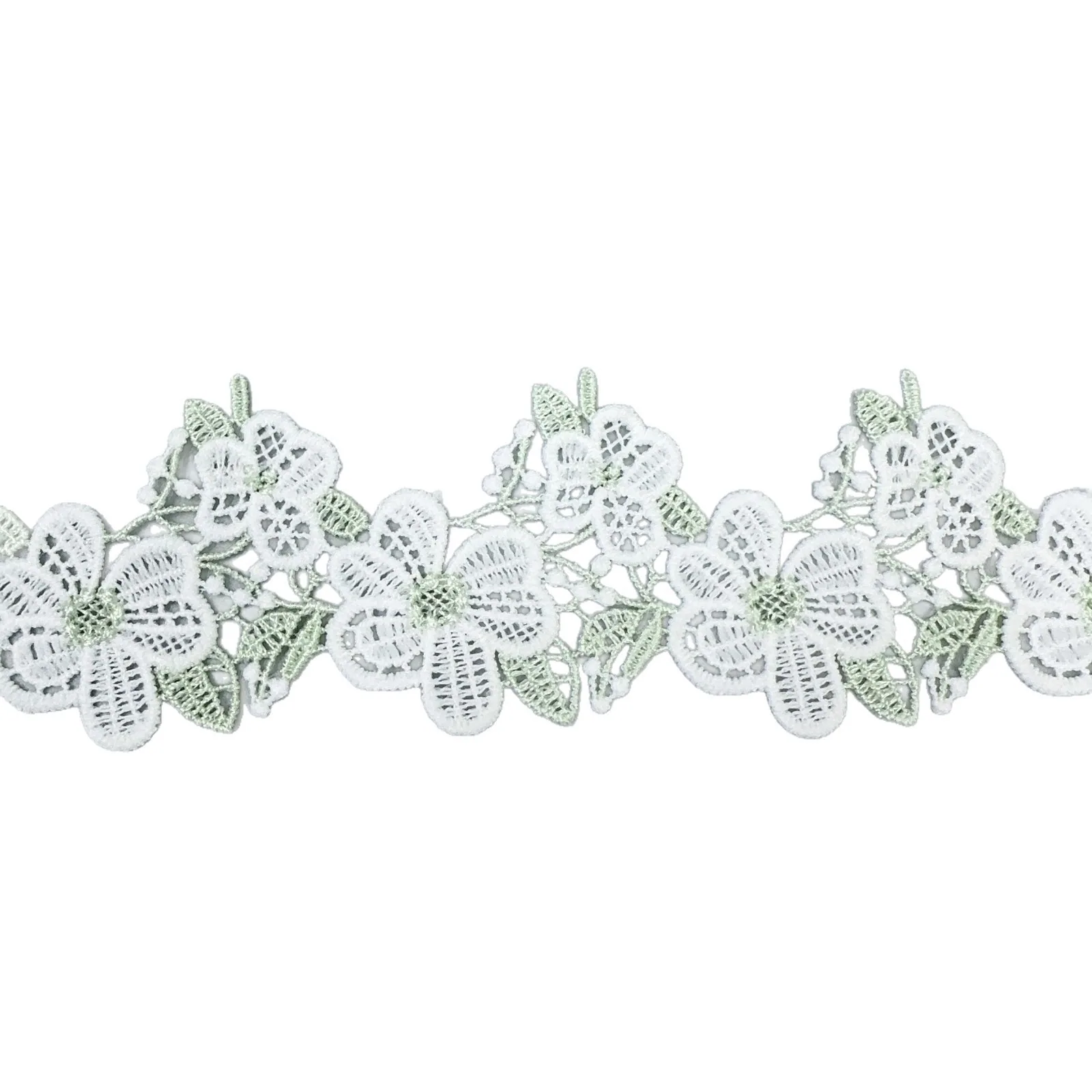 Openwork Flower Lace Trim — Overall sample and pattern view
